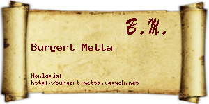 Burgert Metta névjegykártya